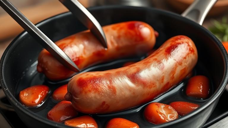 how do you cook sausage without breaking the casing?