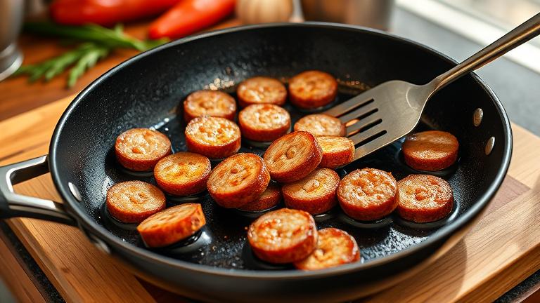 how to fry smoked sausage?
