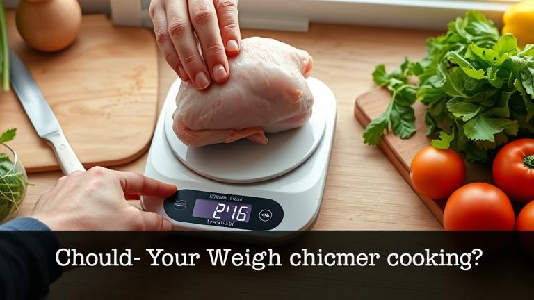 should you weigh chicken before cooking?