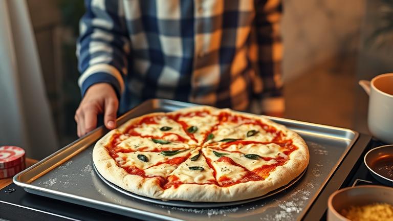 how do you cook a half frozen pizza?