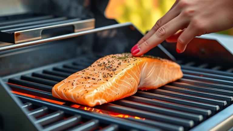 How do you grill skinless salmon on a gas grill?