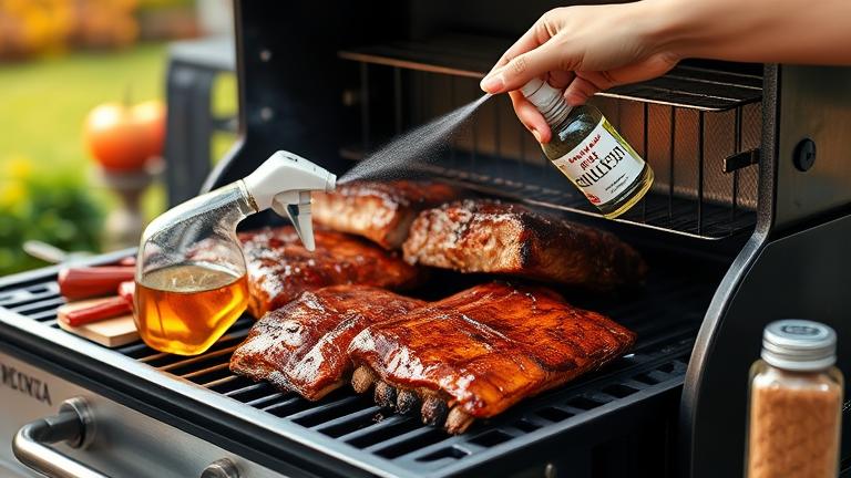 What Do You Spray Meat With When Smoking?