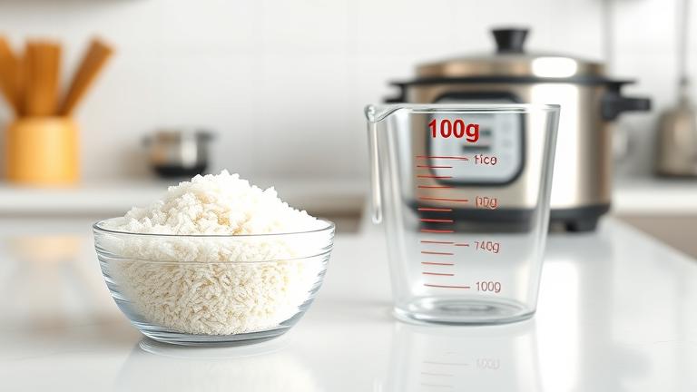 how much is 100g rice when cooked?