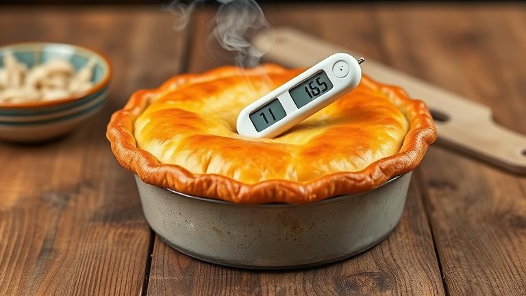 what temperature should a meat pie be when cooked?