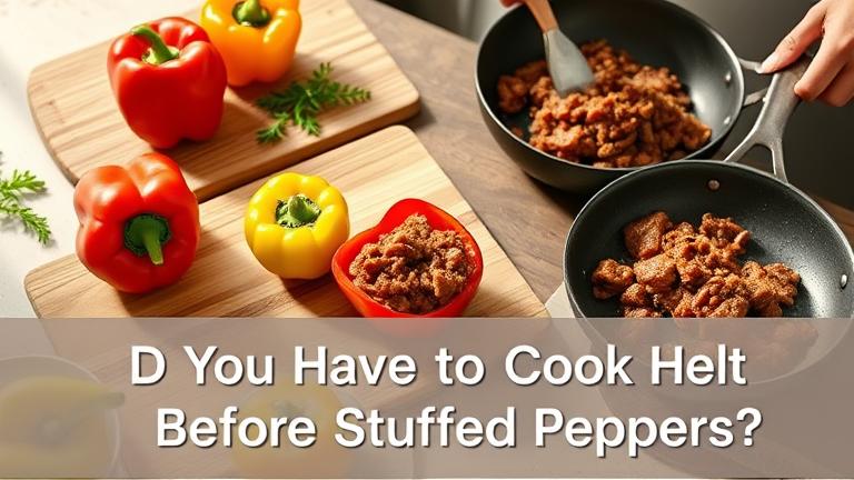 do you have to cook meat before stuffing peppers?