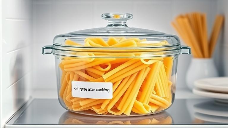 where should cooked pasta be stored?