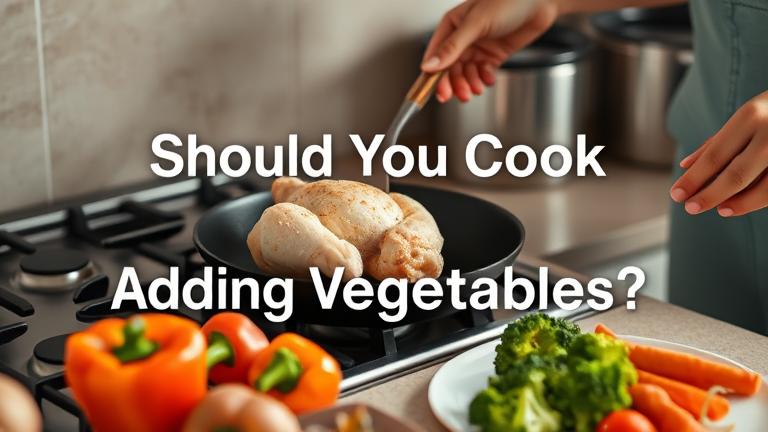 should you cook chicken before adding vegetables?