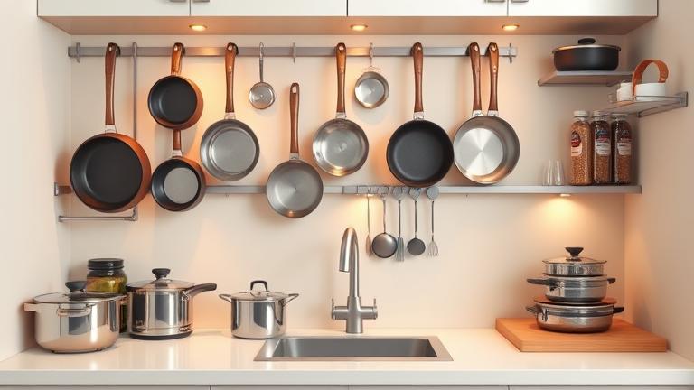 how to organize pots and pans in a small kitchen? - Test Food Kitchen