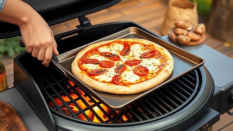How do you grill a pizza on a cookie sheet?