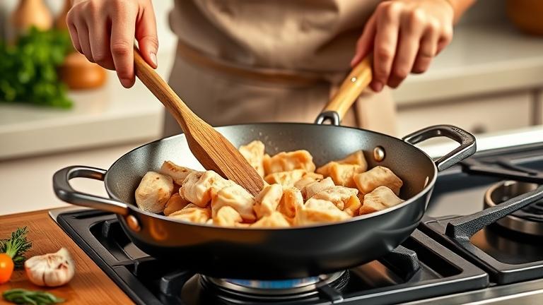 how do you cook cut up chicken in a pan?