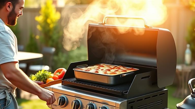 can you cook lasagna on a gas grill?