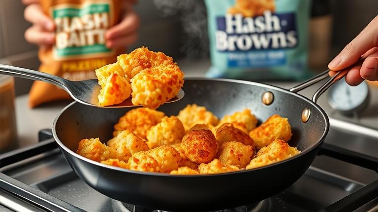 how to fry frozen hash brown?