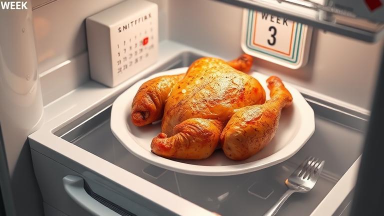 is cooked chicken good after a week in the fridge?