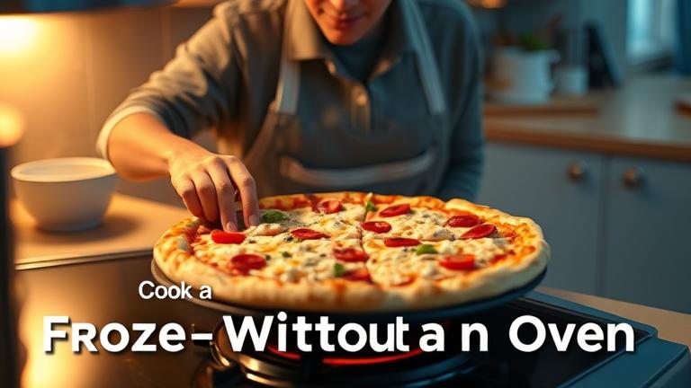 how to cook a frozen pizza without an oven?