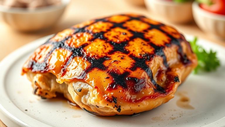 how many calories are in a grilled chicken thigh?