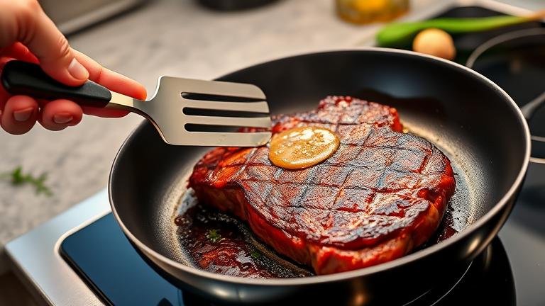 how do you cook a steak in a non stick pan?