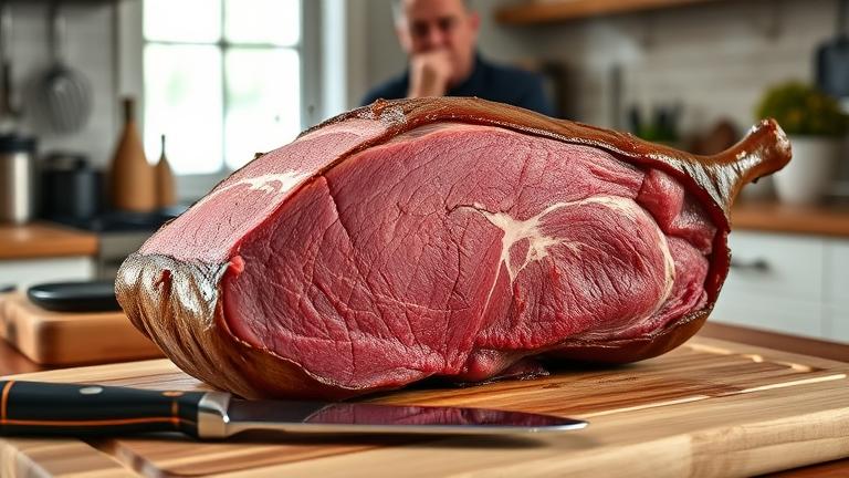 do you cook roast beef fat side up or down?