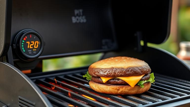 what temperature do you cook burgers on pit boss pellet grill?