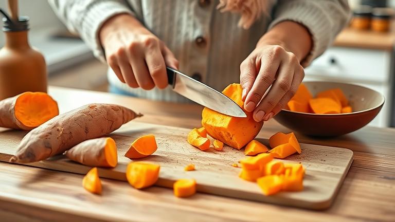 can you peel sweet potatoes the night before?
