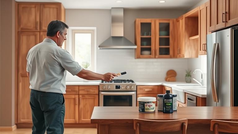how to restain kitchen cabinets? - Test Food Kitchen