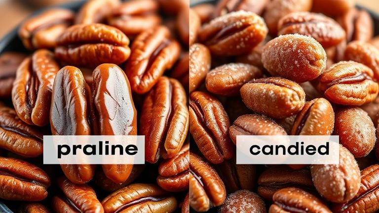 what is the difference between praline and candied pecans? - Test Food