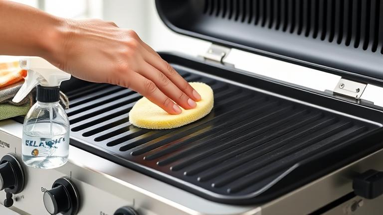 how do you clean a non stick electric grill?