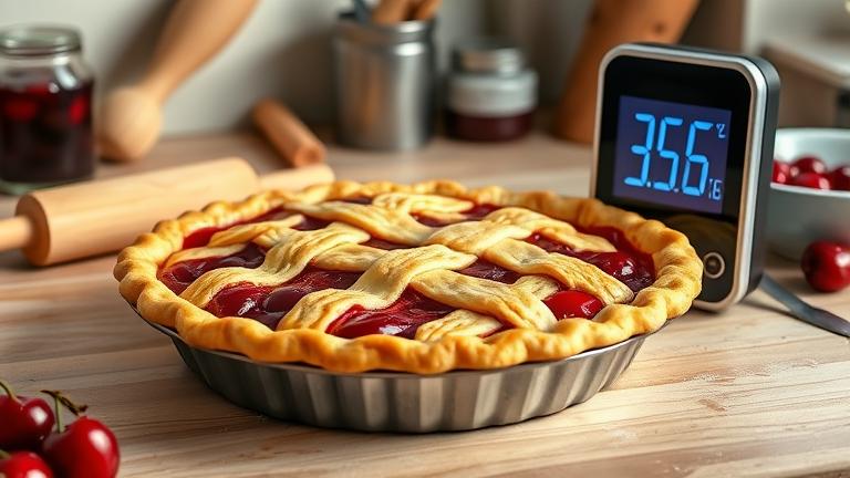 what temperature do you bake a frozen cherry pie?