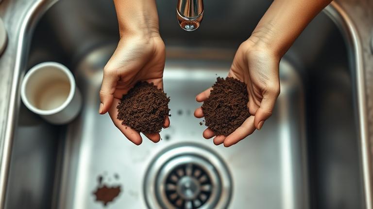 can i put coffee grounds in the garbage disposal?