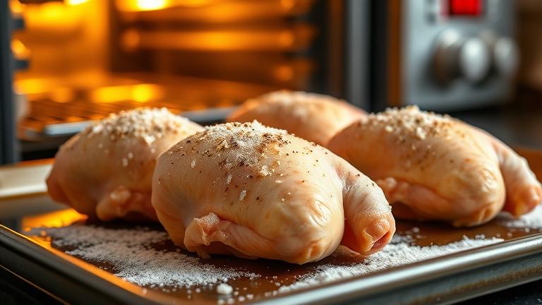 how long do you bake partially frozen chicken legs?