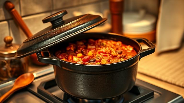 can you cook chili in a cast iron dutch oven?