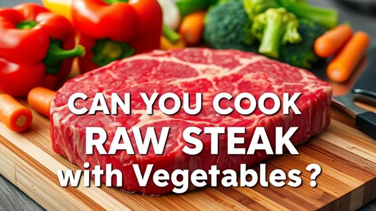 can you cook raw steak with vegetables?