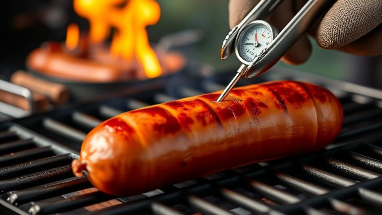 how do you tell when a grilled sausage is done?