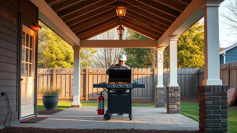 is it safe to grill under a covered porch?