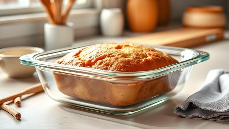 can i bake a cake in pyrex dish?