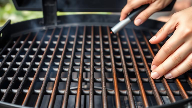 do grill grates go flat side up or down?