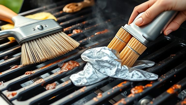 how do i clean greasy grill parts?