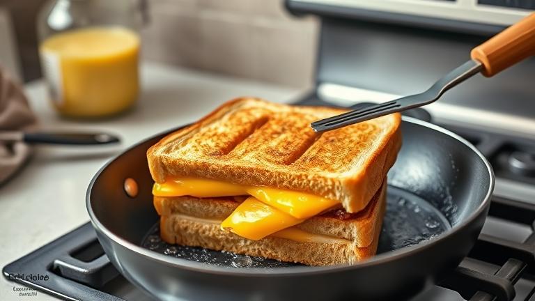 how do you keep grilled cheese from sticking to the pan?